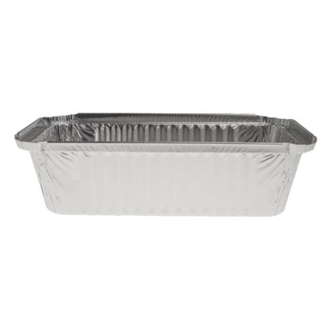 Barquette rectangulaire en aluminium avec bord roulé et rebord relevé 222x118x54 mm - R 14–901 L (vue en élévation)