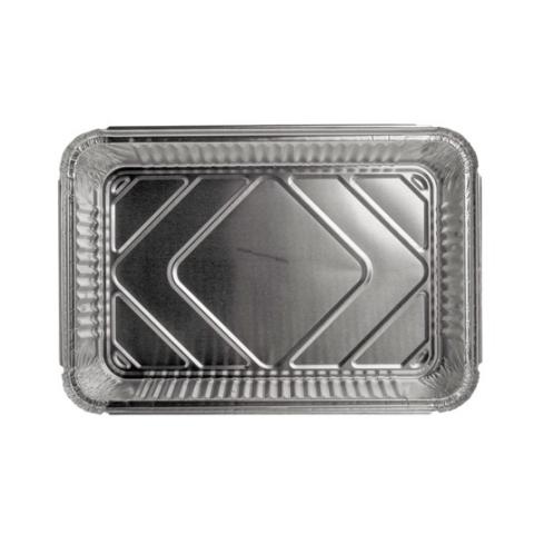 Embalagem retangular de alumínio com bordo enrolado e rebordo elevado 315x215x38 mm -  E 2200 PRO (vista em planta)