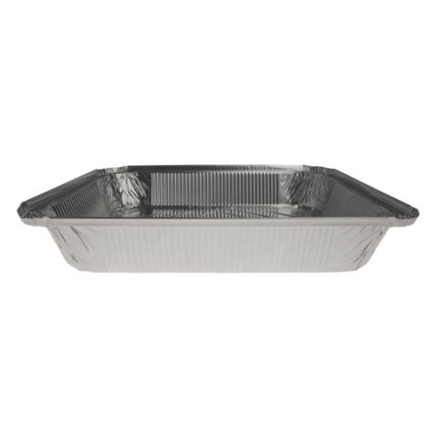 Envase de aluminio rectangular con borde rizado y canto alzado 318x258x50 mm - R 31–3240 L (vista alzado)