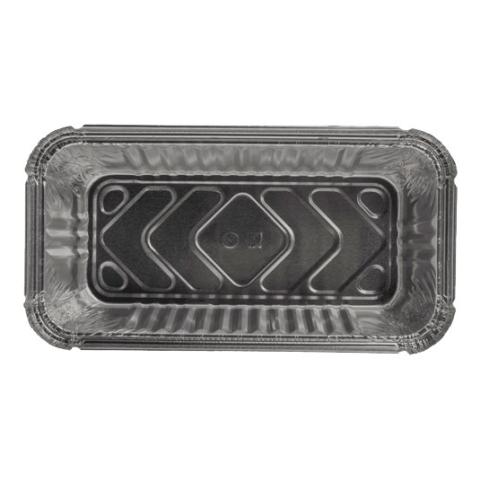 Rechteckige Aluminiumschale mit Bördelrand und erhöhtem Rand 222x118x54 mm - R 14–901 L (Draufsicht)