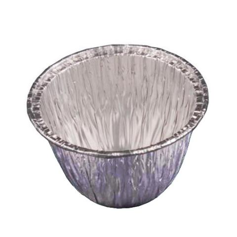 Round aluminum foil container with crimped edge Ø80x47 - A 135 (oblique view II)