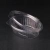 Oval transparent OPS plastic container with lid 375 ml 160x128x46 mm. - G375 (view black background)