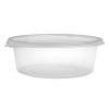Oval transparent OPS plastic container - G 1000 - 200x165x68 mm (elevation view)