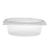 Oval transparent OPS plastic container with lid 375 ml 160x128x46 mm. - Ref: G375 (elevation view)