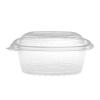 Rectangular transparent OPS plastic container with domed lid, 500 ml. - G 500 B - 140x115x48 mm (elevation view)