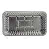 Envase de aluminio rectangular con borde rizado 207x117x45 mm - D 750 (vista planta)