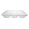 Rectangular transparent PET plastic compartmentalized container 250x182x40 mm. - GOT 1100 A (elevation view)