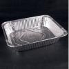Rectangular aluminum foil container with crimped edge 324x264x60 mm - D 3600 (oblique view)