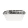 Rectangular aluminum foil container with rolled rim and raised edge 110x72x34 mm - E 150 (elevation view)