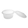 Oval transparent OPS plastic container with lid 1000 ml 200x165x68 mm - G 1000 (oblique view II)
