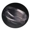 Oval transparent OPS plastic container with lid 375 ml 160x128x46 mm - G 375 (oblique view II)