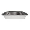 Rectangular aluminum foil container with rolled rim and raised edge 192x141x33 mm - E 650 (elevation view)