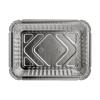 Rectangular aluminum foil container with rolled rim and raised edge 192x141x33 mm - E 650 (plan view)