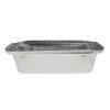 Rectangular aluminum foil container with rolled rim and raised edge 211x146x40 mm - R 13–670 L (elevation view)