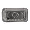 Rectangular aluminum foil container with rolled rim and raised edge 211x146x40 mm - R 13–670 L (plan view)