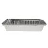 Rectangular aluminum foil container with rolled rim and raised edge 224x132x34 mm - R 650 L (elevation view)
